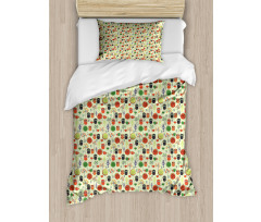 Birds Trees and Plants Duvet Cover Set