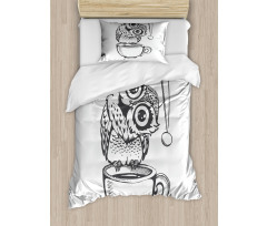 Baby Bird on Coffee Cup Duvet Cover Set
