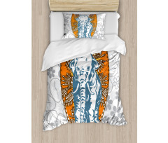 Surfboard and Elephant Duvet Cover Set