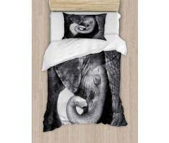 Elephant Mother and Baby Duvet Cover Set