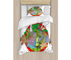 Tropical Plants Leaves Duvet Cover Set