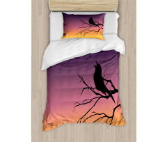 Gradient Sunrise Bird Duvet Cover Set