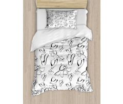 Monochrome French Hats Duvet Cover Set