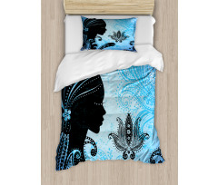 Girl Lotus Art Duvet Cover Set