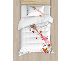 Colorful Notes Butterfly Duvet Cover Set