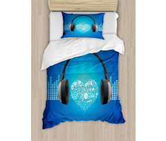 Heart Earphones Duvet Cover Set