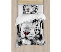 Winter White Tiger Duvet Cover Set