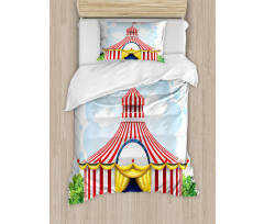 Striped Tent with Flag Duvet Cover Set