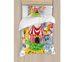 Circus Show with Kids Duvet Cover Set