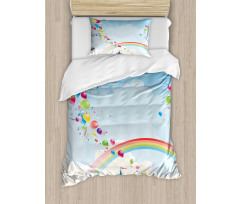 Circus Rainbow Clouds Duvet Cover Set