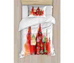 Red Square Saint Basil Art Duvet Cover Set