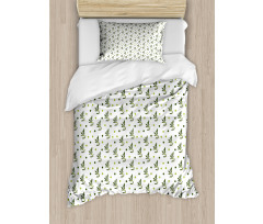 Hexagons and Leafy Branches Duvet Cover Set