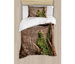 Evergreen Branch Deer Duvet Cover Set