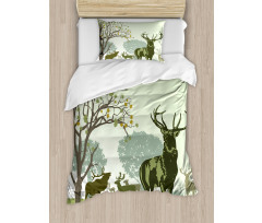 Deer and Nature Park Duvet Cover Set