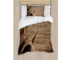 Wooden Deer Rustic Antler Duvet Cover Set