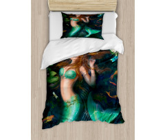 Mermaid Lake Lilies Duvet Cover Set