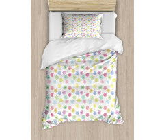 Colorful Paint Blots Flowers Duvet Cover Set