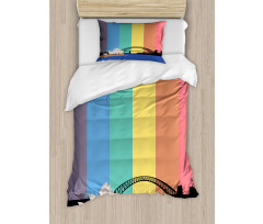 Sydney Building on Rainbow Duvet Cover Set