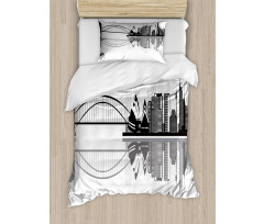 Monochrome Sydney Skyline Duvet Cover Set