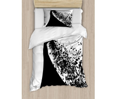 Black and White Singer Woman Duvet Cover Set