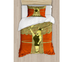 Grunge Singing Lady Duvet Cover Set