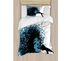 Singer Afro Music Note Hair Duvet Cover Set