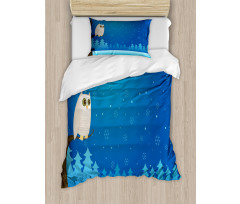 Owl on Tree Branch Art Duvet Cover Set