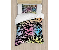 Colorful Wildlife Zebra Duvet Cover Set