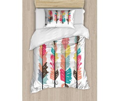 Tribal Primitive Boho Plume Duvet Cover Set