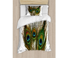 Close up Peacock Feather Duvet Cover Set