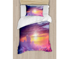 Sunset Sky and Clouds Duvet Cover Set