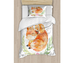 Mom Fox and the Baby Hugging Duvet Cover Set