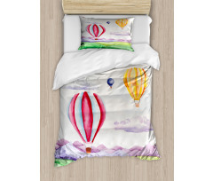 Hot Air Balloons Scene Duvet Cover Set