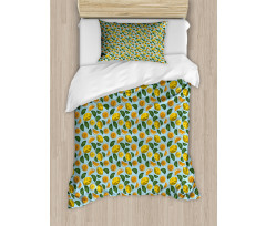 Sour Fruit and Leaves Pattern Duvet Cover Set