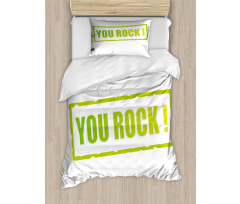 Motivational Stamp Motto Duvet Cover Set