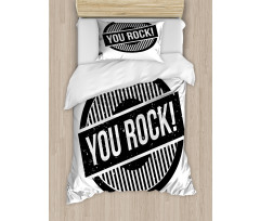 Stamp Grunge Motivational Duvet Cover Set