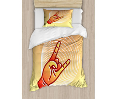 Sign of the Horns Graphic Duvet Cover Set