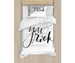 Monochrome Cursive Motto Duvet Cover Set