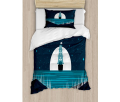 Moonlight on Water Ship Duvet Cover Set