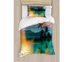 Sea and Palm Trees Art Duvet Cover Set