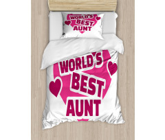 World's Best Aunt Lettering Duvet Cover Set