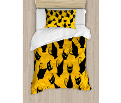 Black Cat Vintage Duvet Cover Set