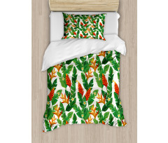 Vibrant Banana Leaves Art Duvet Cover Set