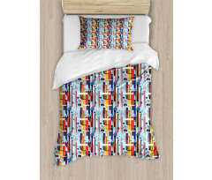 Colorful Digital Stripes Duvet Cover Set