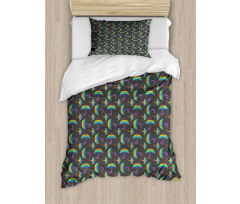 Ornate Rainbow Umbrellas Duvet Cover Set