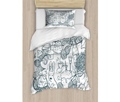 Monochrome Art Easter Duvet Cover Set