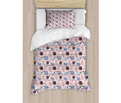 Fish and Bubbles on Stripes Duvet Cover Set