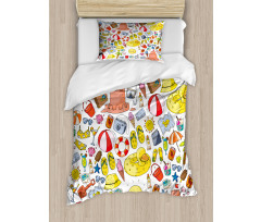 Vivid Summer Vacation Items Duvet Cover Set