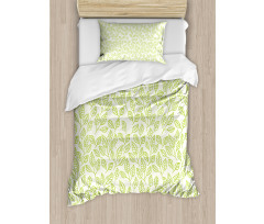 Green Leaves Branches Duvet Cover Set