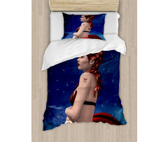 Taurus Girl Horns Sign Duvet Cover Set